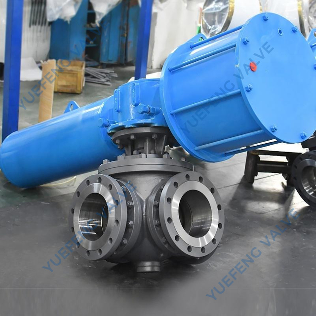 Pneumatic Actuated T-Port 3-Way Ball Valve