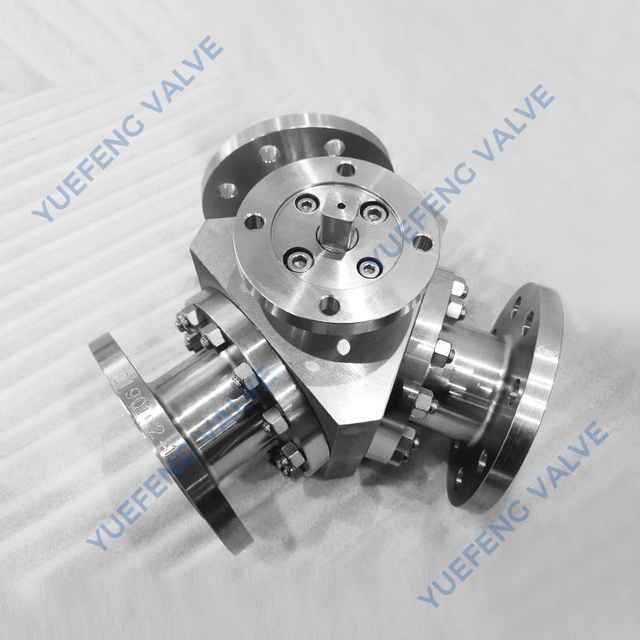 Flanged Y-Port 3-Way Stainless Steel Ball Valve