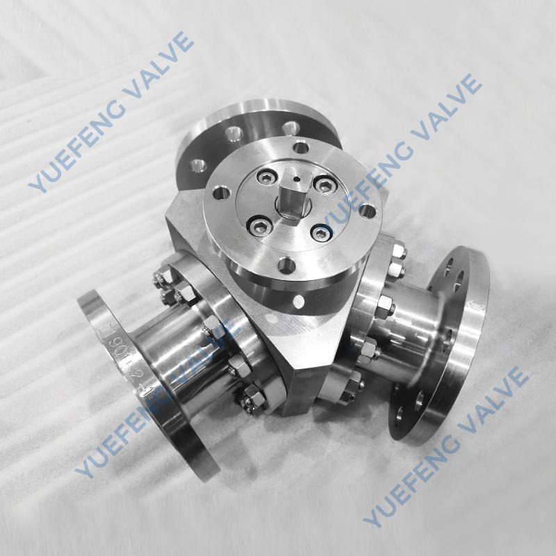 Flanged Y-Port 3-Way Stainless Steel Ball Valve