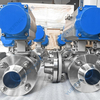 API 6D Pneumatic Actuated Flanged 3-Way Stainless Steel Ball Valve