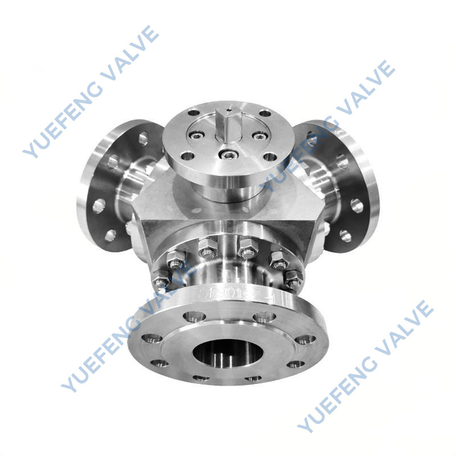 Flanged Y-Port 3-Way Stainless Steel Ball Valve