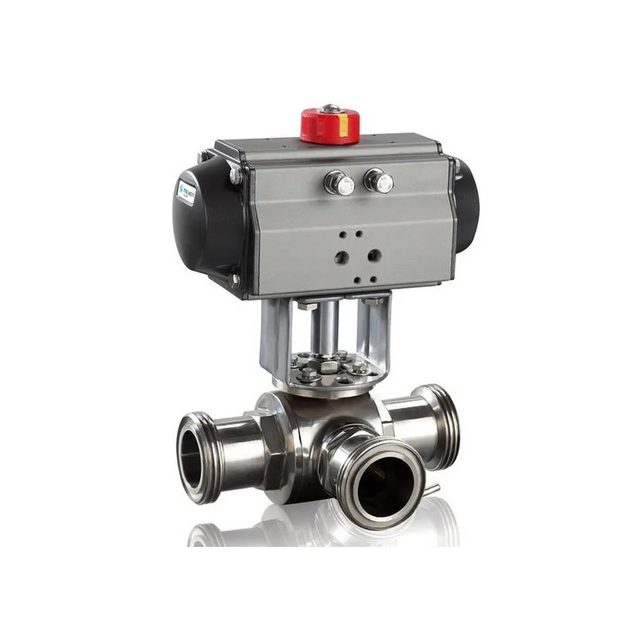 Double Acting Pneumatic Actuator 3-Way Ball Valve Solenoid Valve