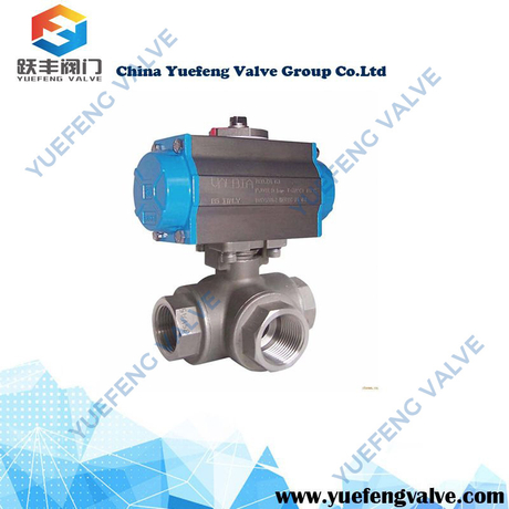 Solenoid Pneumatic Double Acting 3-Way Ball Valve