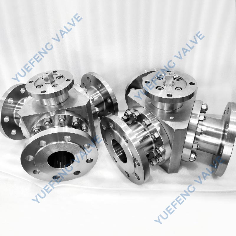 Flanged Y-Port 3-Way Stainless Steel Ball Valve