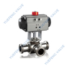 Solenoid Pneumatic Double Acting 3-Way Ball Valve