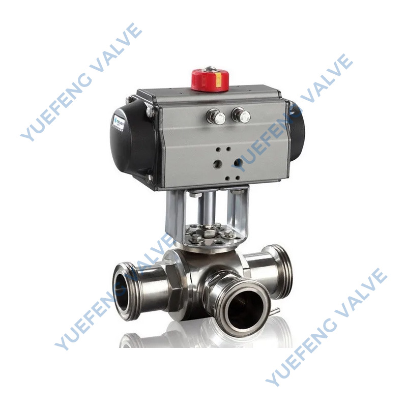Solenoid Pneumatic Double Acting 3-Way Ball Valve