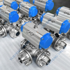 API 6D Pneumatic Actuated Flanged 3-Way Stainless Steel Ball Valve
