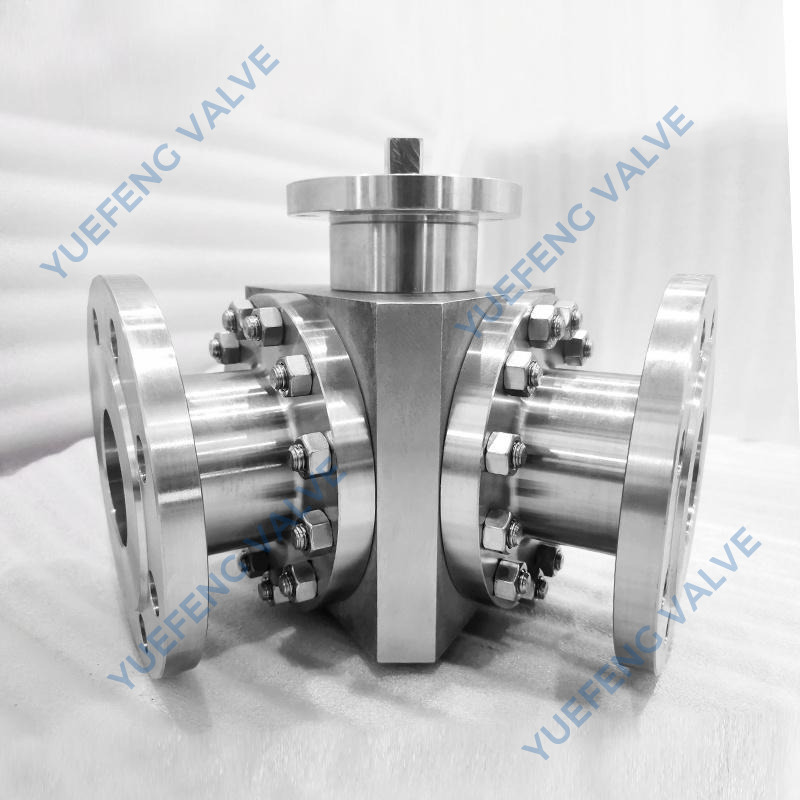 Flanged Y-Port 3-Way Stainless Steel Ball Valve