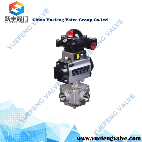 Double Acting Pneumatic Actuator 3-Way Ball Valve Solenoid Valve