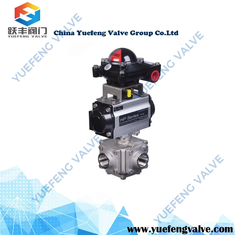 Double Acting Pneumatic Actuator 3-Way Ball Valve Solenoid Valve
