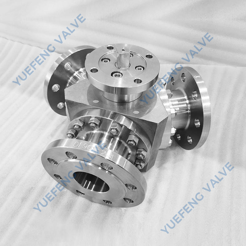Flanged Y-Port 3-Way Stainless Steel Ball Valve