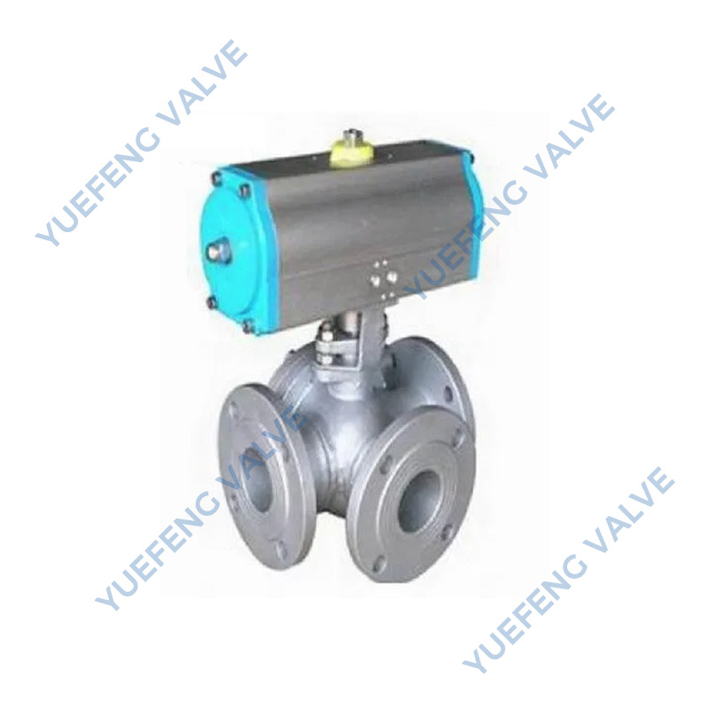 Solenoid Pneumatic Double Acting 3-Way Ball Valve