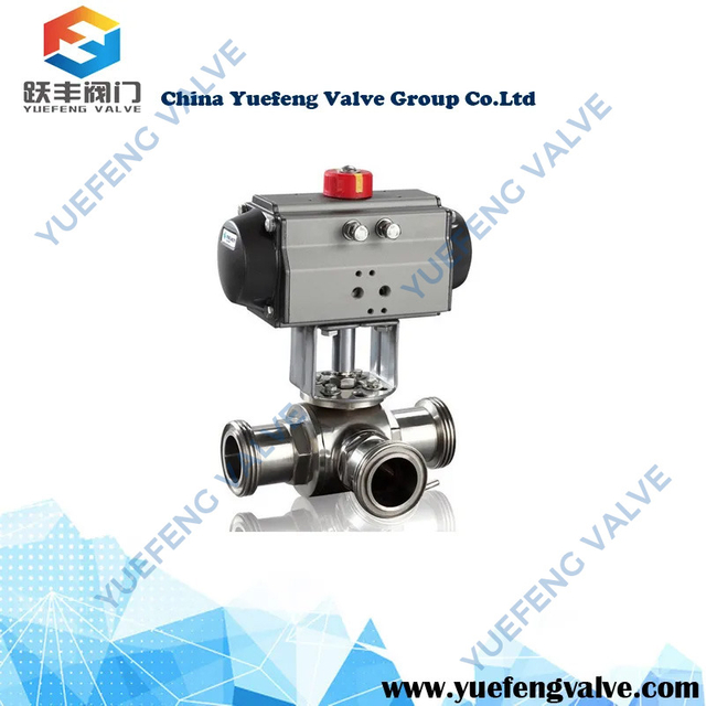 Double Acting Pneumatic Actuator 3-Way Ball Valve Solenoid Valve