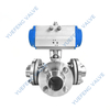 API 6D Pneumatic Actuated Flanged 3-Way Stainless Steel Ball Valve